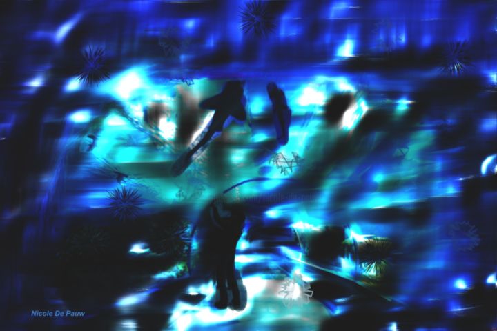 Arts numériques intitulée "Sous le tunnel en 3D" par Nicole De Pauw, Œuvre d'art originale, Peinture numérique