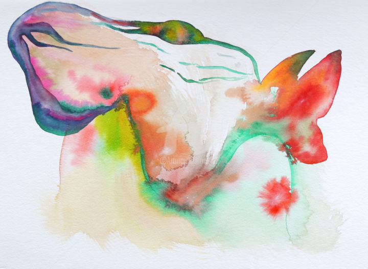 Painting titled "Flow 6" by nicole-hewat, Original Art, Gouache