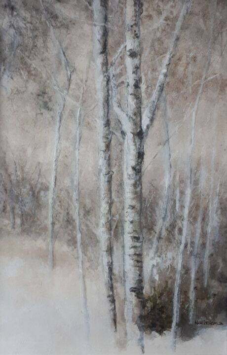 Painting titled "Parallelement" by Nicole Hittema-Martineau, Original Artwork, Watercolor