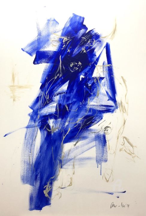 Malerei mit dem Titel "Bull - abstract - b…" von Nicole Leidenfrost, Original-Kunstwerk, Acryl