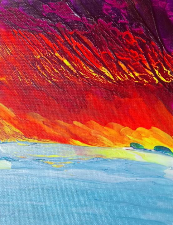 Painting titled "Expressionist Sunse…" by Nicole Marie, Original Artwork, Acrylic