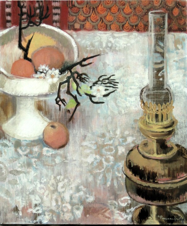 제목이 "la-lampe-de-cuivre-…"인 미술작품 Nicole Rousseau-Grolée로, 원작, 기름
