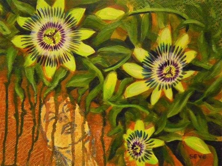 Malerei mit dem Titel "Fleur de la passion…" von Nicole Severini (SEVE), Original-Kunstwerk, Acryl