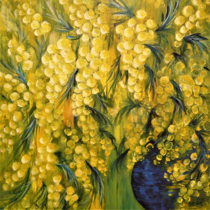 Ζωγραφική με τίτλο "Mimosa  2" από Nicole Severini (SEVE), Αυθεντικά έργα τέχνης, Ακρυλικό