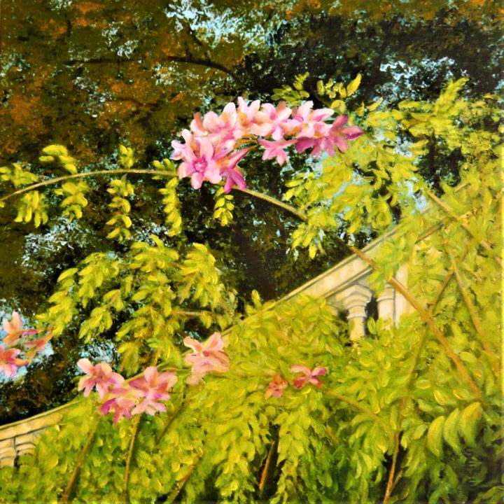 Peinture intitulée "Dans les jardins de…" par Nicole Severini (SEVE), Œuvre d'art originale, Acrylique Monté sur Châssis