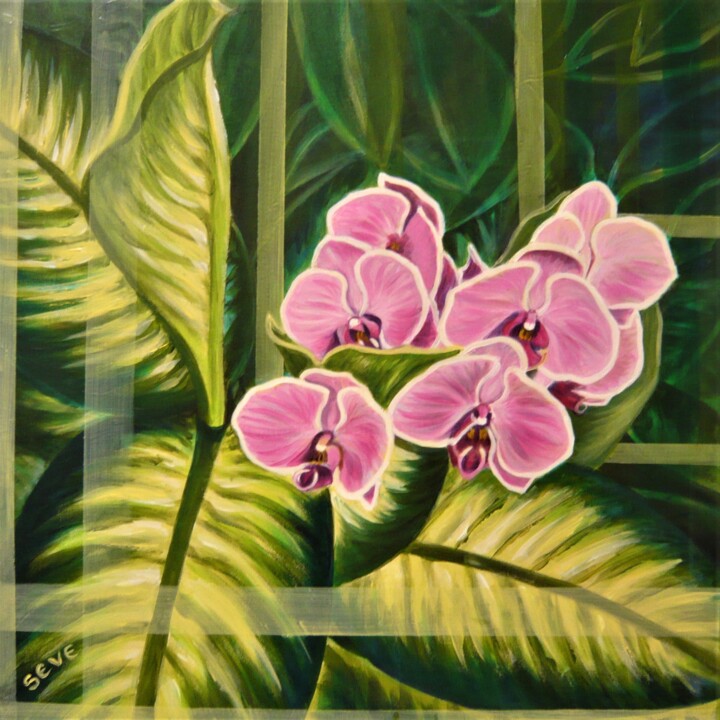 Painting titled "Composition florale…" by Nicole Severini (SEVE), Original Artwork, Acrylic Mounted on artwork_cat.