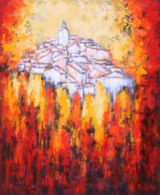Peinture intitulée "ROUSSILLON" par Nicole Biles, Œuvre d'art originale, Huile