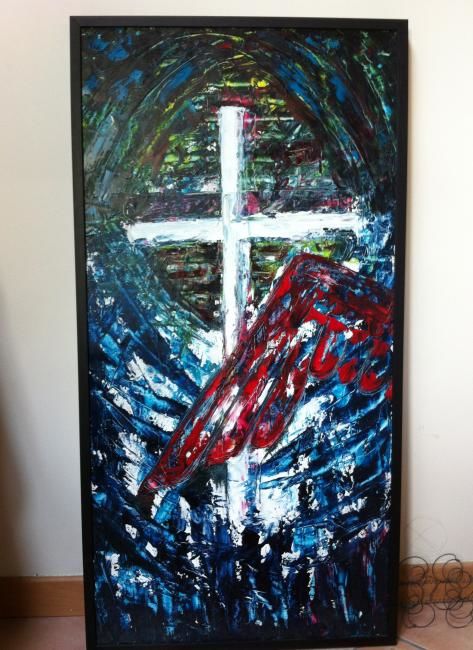 Peinture intitulée "CROIX.JPG" par Nicole Rocchetti, Œuvre d'art originale