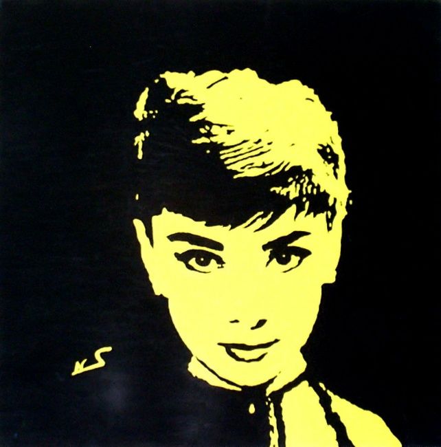 Malerei mit dem Titel "Audrey Hepburn" von Nicole Schwarz, Original-Kunstwerk, Öl