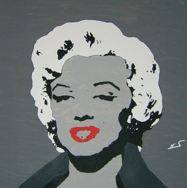 Malerei mit dem Titel "Marilyn Monroe" von Nicole Schwarz, Original-Kunstwerk, Öl
