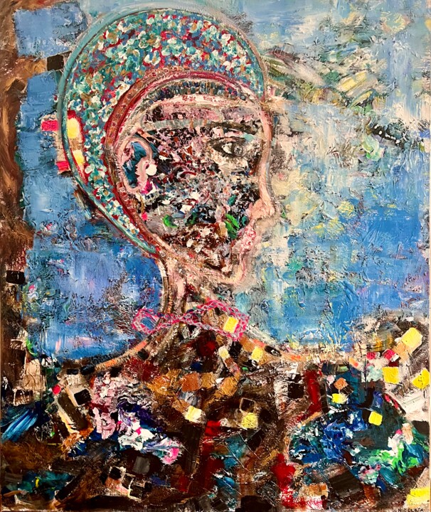 Malarstwo zatytułowany „Face Art” autorstwa Nicoleta Albei-Wigger, Oryginalna praca, Akryl Zamontowany na Drewniana rama nos…