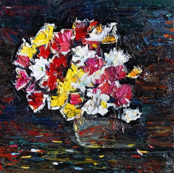 Картина под названием "Floral Allure" - Nicoleta Stati, Подлинное произведение искусства, Масло
