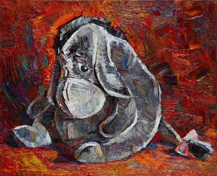 Peinture intitulée "Sad Donkey" par Nicoleta Stati, Œuvre d'art originale, Huile