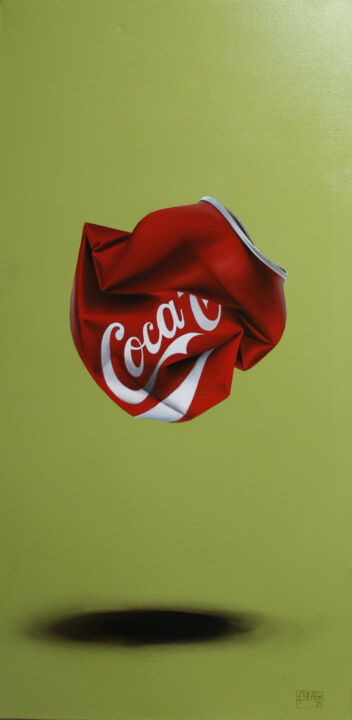 Schilderij getiteld "ROSSO COCA-COLA cog…" door Nicoletta Bagatti, Origineel Kunstwerk, Olie