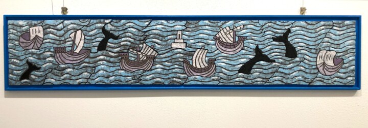 Sculpture titled "Ships and Whales" by Nicoletta De Francesco, Original Artwork, Ceramics