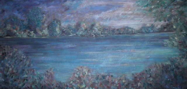 Painting titled "fiume" by Nicoletta Furlan, Original Artwork