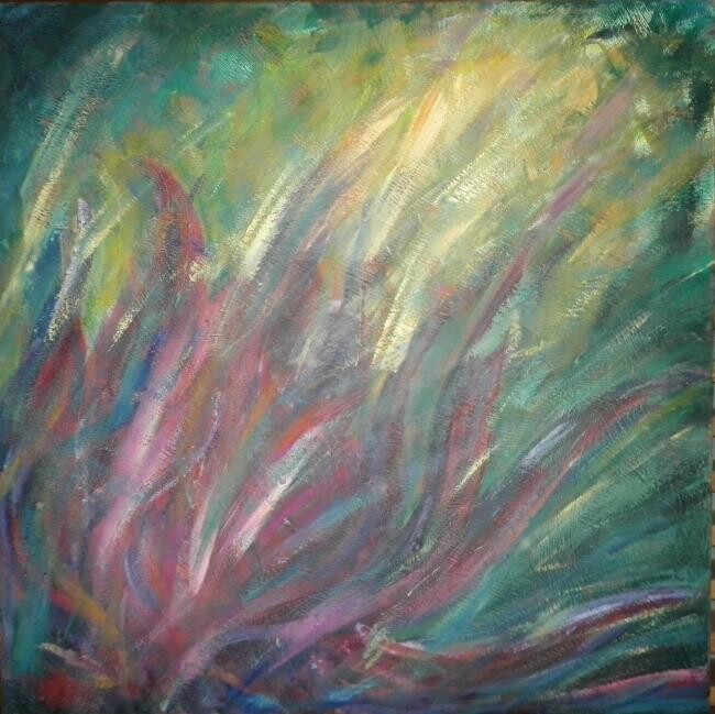 Painting titled "fiore" by Nicoletta Furlan, Original Artwork