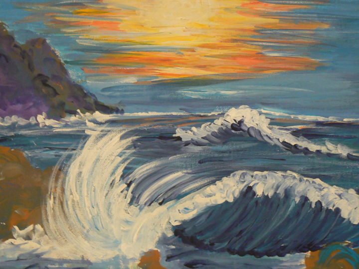 Painting titled "Mare mosso" by Nicoletta Morelli, Original Artwork