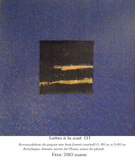 Painting titled "Lettres à la nuit" by Nicole Vignote, Original Artwork