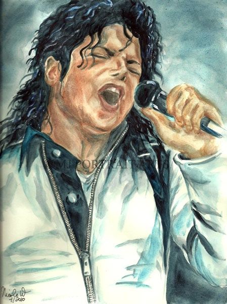 Malerei mit dem Titel "Michael Jackson - B…" von Nicole Wang, Original-Kunstwerk, Öl