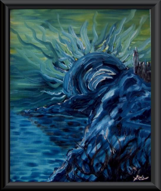 Pintura titulada ""Azul"" por Abel Corchero, Obra de arte original