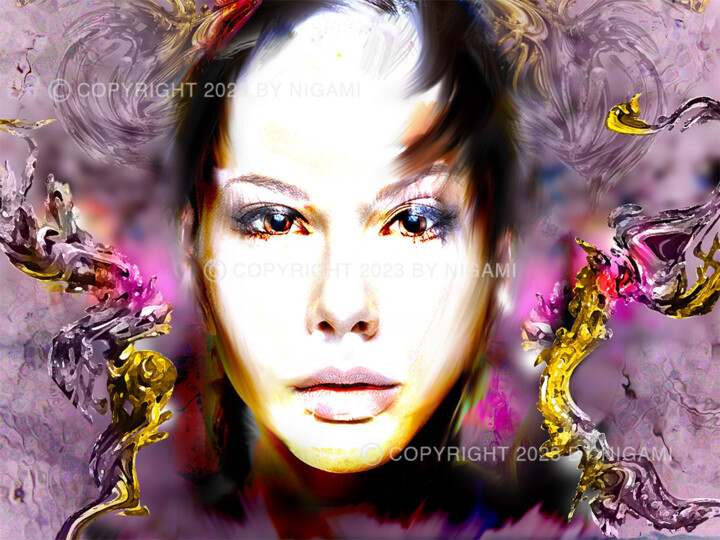 Digital Arts titled "Face Fact AJ" by Nigami, Original Artwork, Manipulated Photography