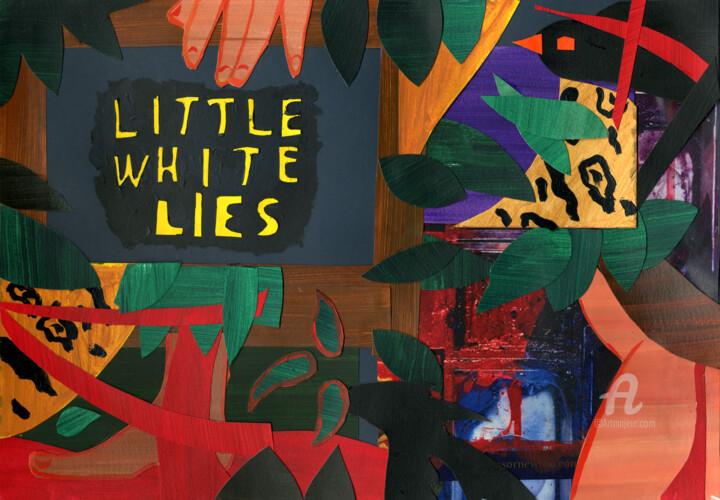 Painting titled "Little White Lies" by Niina Niskanen, Original Artwork, Acrylic