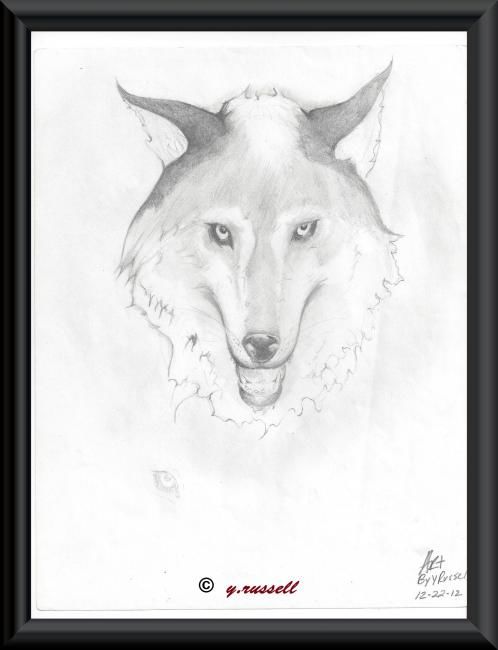 Dessin intitulée "Wolf" par Yancey Russell, Œuvre d'art originale