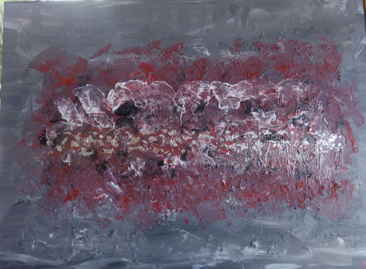 Peinture intitulée "L'huître" par Nicole Jolivet, Œuvre d'art originale, Acrylique Monté sur Châssis en bois