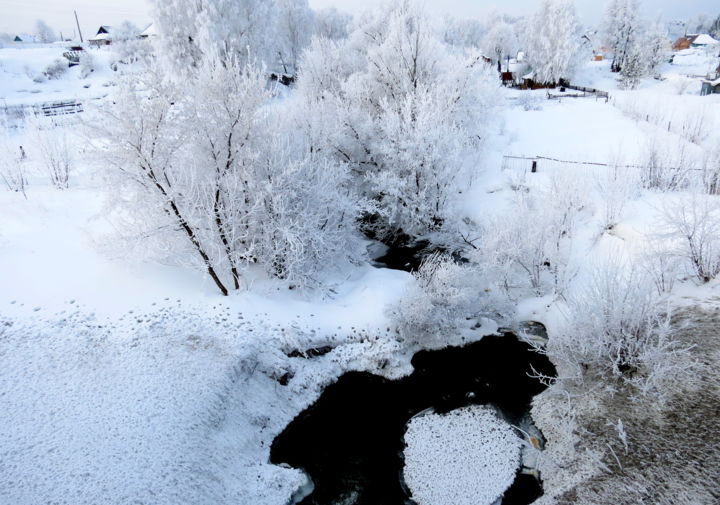 Photography titled "Зимний ручей" by Nikolai Matiushenkov, Original Artwork