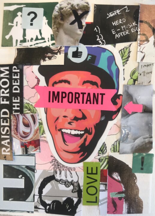 Collages getiteld "Important" door Nikv, Origineel Kunstwerk, Collages