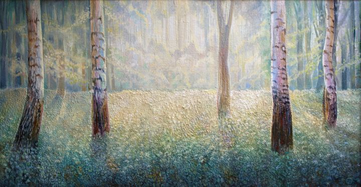 Malarstwo zatytułowany „In the sunlight” autorstwa Sergey Lesnikov, Oryginalna praca, Olej