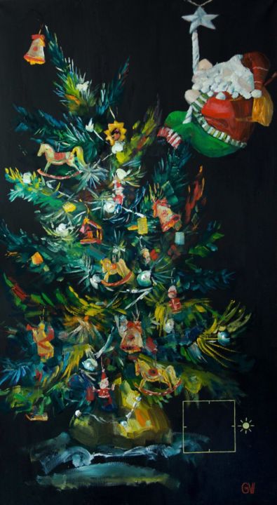 Peinture intitulée "Holiday despite..." par Nika Glushkova, Œuvre d'art originale, Huile Monté sur Châssis en bois