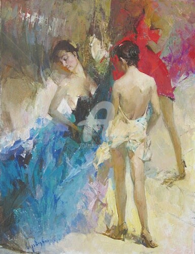 Painting titled ""Dancing"" by Nika Gabunia (nikagabunia), Original Artwork, Oil