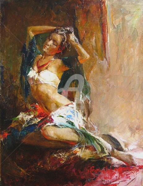 Painting titled "Gypsy 2" by Nika Gabunia (nikagabunia), Original Artwork, Oil