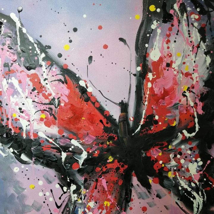 Peinture intitulée "Modern butterfly" par Nikea Art Gallery Sanat Galerisi, Œuvre d'art originale, Aérographe