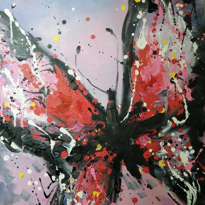 "Butterfly modern" başlıklı Tablo Nikea Art Gallery Sanat Galerisi tarafından, Orijinal sanat, Hava fırçası