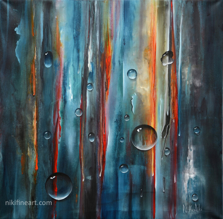 Peinture intitulée "Tears" par Niki Katiki, Œuvre d'art originale, Acrylique