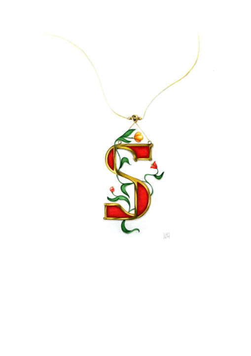 Design intitulée "S-Letter" par Ekaterina Nikidis, Œuvre d'art originale, Bijoux