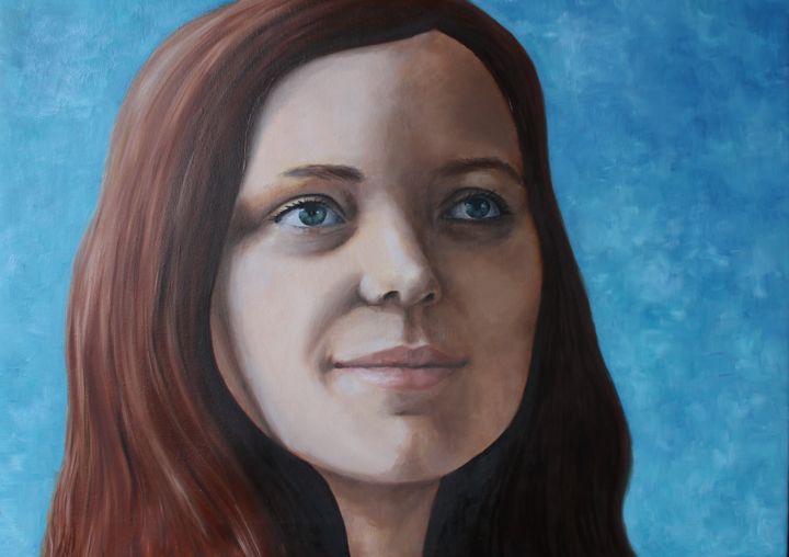 Painting titled "Портрет женщины" by Nse, Original Artwork, Oil