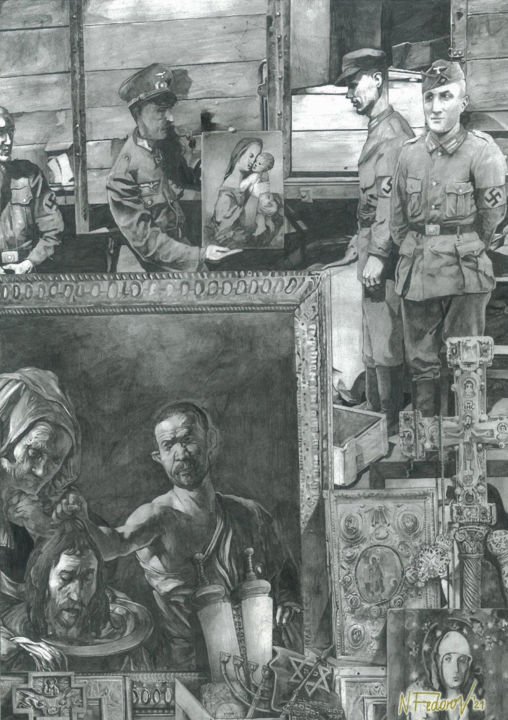 Disegno intitolato "The Holocaust. Coll…" da Nikita Fedorov, Opera d'arte originale, Grafite