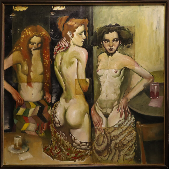 Painting titled "nude girls" by Nikita Savchuk, Original Artwork, Oil