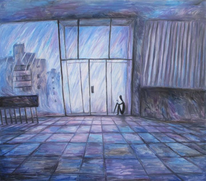 A Man With An Umbrella 100 120 M Oil On Canvas Jpg Painting By
