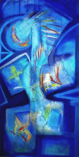 Pintura titulada "Quetzacoatl amoureux" por Nikki Elisé, Obra de arte original, Oleo