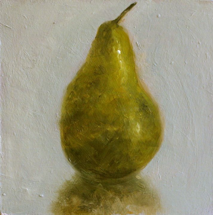 Painting titled "One Of A Pear" by Nikki Rosetti, Original Artwork, Oil