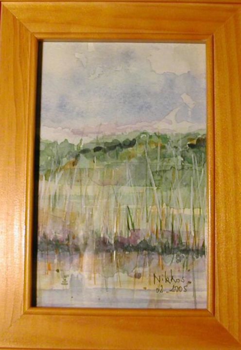 Peinture intitulée "Pont de l'Ouen faun…" par Nikkos, Œuvre d'art originale