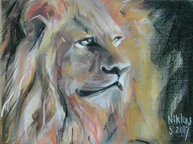 Peinture intitulée "Lion de Judas" par Nikkos, Œuvre d'art originale