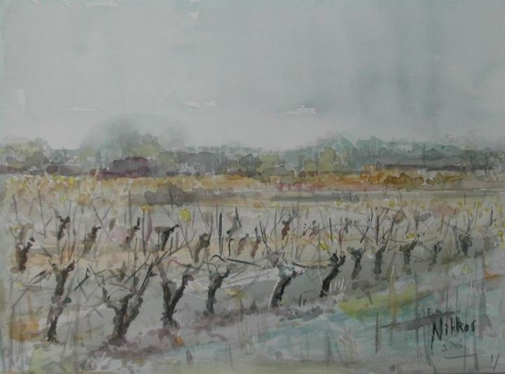 Painting titled "Lord vineyard Haute…" by Nikkos, Original Artwork