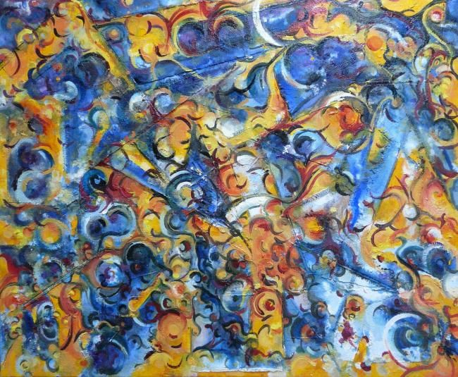 Peinture intitulée "Maturation     Abst…" par Nikkos, Œuvre d'art originale