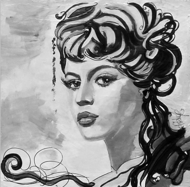 Painting titled "BB" by Nikky, Original Art, Acrylic